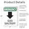 Signmission Gas Shutoff (Down Arrow) With Symbol, 7 in W x Rectangle, Plastic OS-2PACK-EM-P-710-V-10503 - alternate 2